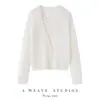 Conjunto de Cardigan V-neck com Camisola Leve de Caxemira e Seda de Amora Outono Inverno Conjunto Interno de Duas Peças Jaqueta de Malha Feminina