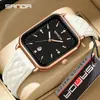 Sanda Casual Retro Relógio de Pulso com Pulseira de Tecido Xadrez Feminino Nicho Calendário Pulseira de Silicone Relógio Feminino 1134