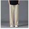 Pantalones Casuales Finos de Seda de Hielo para Hombre de Secado Rápido Estilo Coreano Rectos Sueltos Casuales Frescos para Deportes al Aire Libre en Verano