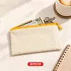 Bolsa de Tela em Branco com Zíper para Suprimentos Especiais Transfronteiriços Bolsa de Armazenamento Simples Color Sólida de Mão Bolsa Organizadora para Papelaria Cosméticos