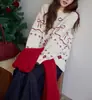 Suéter de punto Fair Isle de albaricoque Chaochao para mujer, Atuendo de invierno para Navidad, Suéter de punto grueso y cálido