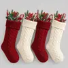 Colgantes decorativos grandes de Navidad de Amazon transfronterizos, flores de regalo, decoraciones, hojas, calcetines de Navidad de punto decoraciones