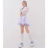 Vestido de Verano Dulce y Suave para Fitness de Tenis sin Mangas con Cremallera, Falda con Cremallera Transpirable para Deportes al Aire Libre para Evitar la Exposición