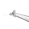 Aretes de Flor de Tres Pétalos Redondos de Zircón en Aleación de Titanio F136, Aretes de Flor para Cartílago, Joyería de Piercing Labret con Rosca Interna de Titanio G23