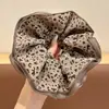 Scrunchie Retro Estilo Francês com Estampa de Leopardo para Mulheres, Elástico de Cabelo de Alta Elasticidade, Novo Cordão de Cabelo Durável 2026 Acessório de Cabelo