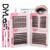 Conjunto Popular Transfronteiriço de Extensão de Cílios Postiços de Grande Capacidade DIY Cabelo de Cluster Único Auto-Enxertável Segmentado Curvatura D Natural Espesso