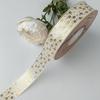 Cinta Floral Dorada con Pan de Oro de 2.5 cm para Cajas de Regalo Hechas a Mano para DIY, Moños para Pasteles y Cintas Decorativas
