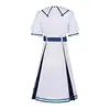 Bang Dream Wakabayashi Mutsuki No Mori Cos Uniforme Preppy Vestido Blanco Cosplay Disfraz de Escenario
