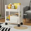Carrinho pequeno de prateleira doméstico para lanches, de chão, multicamadas, rack de bolsa de armazenamento para sala de estar, cesta de frutas e vegetais móvel para cozinha