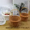 Mini Cesta Pura Artesanal Plástico Imitação Rattan Cesta de Parede Varanda Sala de Estar Flor Decorativa Arranjo em estoque Cesta de Mão