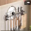Suporte de ganchos para cozinha cor cinza chumbo haste para pendurar sem furar prateleira de armazenamento de parede multiuso suporte de armazenamento para panelas espátulas colheres