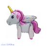 Globo de Animal de Dibujos Animados de Pie 3D Ensamblado Decoración de Fiesta de Cumpleaños Globo de Papel de Aluminio con Forma de Cabeza de Unicornio