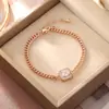 Pulseira Minimalista de Metal Leve de Luxo, Micro-Incustada com Zircônia, Moda de Alto Padrão, Elegante, Exquisite, Joia Geométrica Versátil Atacado