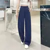 Pantalones de pierna ancha con curva de capa de aire de algodón Tencel para mujer 2026 Nuevo estilo Casual Adelgazante Caída Verano Delgado Seda de Hielo Pantalones de pierna ancha