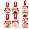 Bolsas de Regalo Navideñas Transfronterizas Personalizadas para Nochebuena, Bolsas de Lona con Cordón de Manzana, Bolsas de Dulces de Santa para Niños