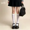 Calcetines de silicona antideslizantes hasta la rodilla del fabricante en stock, calcetines JK para pantorrilla de mujer, medias de terciopelo hasta el muslo, medias negras gruesas