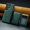 Adequado para Samsung S26 Ultra Capa de Celular com Fivela de Anel S25 Slot para Cartão Magnético Duas em Uma Carregamento Sem Fio Magsafe