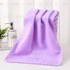 Toalha de microfibra coral para lavar o rosto, macia e absorvente, não solta tinta, cor sólida, secagem rápida, toalha grande com borda cortada para secar o cabelo