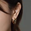 Brincos Quadrados de Metal Retrô Normcore Europeus e Americanos para Mulheres, Luxo Acessível, Temperamento Fashion, Sofisticados, Brincos Versáteis para o Dia a Dia, Brincos