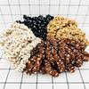Goma para el pelo scrunchie con estampado marrón, Cuerda para el pelo linda y simple, Para trenzas, Versátil, Estilo Mori Girl, Moderna, Alta elasticidad