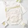 Calcinha feminina sem costura de seda gelo feita de fábrica, cintura média de algodão 10A com fundo antibacteriano, calcinha respirável para estudantes