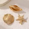 Pinza para el Cabello de Concha de Estrella de Mar Dorada Transfronteriza para Mujer, Pinza Lateral, Nuevo Estilo Festivo 2025, Accesorio Metálico para el Cabello, Tocado