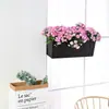 Maceta de balcón autoabsorbente para colgar en la pared, barandilla, valla, repisa de ventana rectangular, caja de plantación popular para exteriores, maceta
