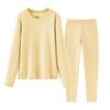 Ropa interior térmica amigable con la piel para mujer de 320 g, conjunto de ropa y pantalones de otoño engrosados y forrados de vellón, camiseta de capa base calefactora de terciopelo alemán para invierno