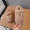 Zapatos Peludos para Niños Otoño e Invierno 2025 Estilo Coreano Felpa Zapatos para Niños Zapatos Peludos con Felpa para Niñas Zapatos de Algodón para Bebé