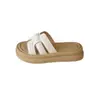 Sandalias de Plataforma de Suela Gruesa para Mujer, Nuevas Chanclas Tejidas Estilo Francés Verano 2026 para Combinar con Faldas, Sandalias de Dedo para Playa