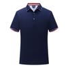 Camiseta de manga corta ligera de negocios de lujo con solapa de color sólido, estilo polo elástico, de moda, para hombre y mujer, con estampado fijo.