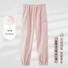 Pantalones de pijama de franela para otoño e invierno para mujer, engrosados con forro polar de coral, pantalones caseros para mujer, pantalones para mujer de talla grande, pierna ancha