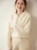 Suéter con capucha de cachemira para mujer, sudadera de cachemira de color liso, material de cachemira, manga larga, adecuado para ir al trabajo
