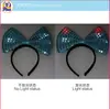 Nova tiara criativa com laço luminoso, pisca-pisca com lantejoulas do Mickey, acessórios de maquiagem e vestuário para adultos e crianças, fabricante, lote