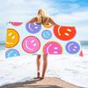 Toalla de playa estampada con carita sonriente suave absorbente de secado rápido toalla chal comercio exterior venta caliente protector solar natación estampada toalla de baño grande