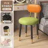 Taburete de Maquillaje con Sensación de Lujo Ligero y Gama Alta, Taburete para el Hogar con Respaldo para Habitación de Niñas, Silla de Tocador para Dormitorio Principal, Taburete Redondo, Silla de Manicura