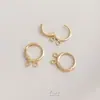 14K bolsa cor de ouro cinto brinco de orelha redondo clipe de orelha fivela de orelha europeia brincos com múltiplos pingentes DIY acessórios de joia para orelha material