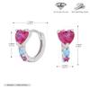Venta transfronteriza de pendientes de plata de ley s925 de estilo europeo y americano con hebilla de rubí de amor, temperamento de moda, joyería dulce y fresca para los oídos.