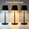 Atenuación de Tres Colores, Lámpara de Mesa Táctil para Mesita de Noche de Dormitorio, Luz Nocturna para Estudio, 1200 mAh, Modelo de Carga USB