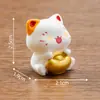 Paisaje en miniatura, linda figura de gato de la suerte de Año Nuevo, adorable decoración DIY, accesorio de bolsa sorpresa, pequeño adorno de escritorio o para coche