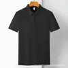 Camisa Polo de Algodão Masculina de Verão, Roupa de Trabalho Formal, Camisa Casual Cultural de Manga Curta com Lapela, Roupa de Trabalho de Alta Qualidade, Logo de Alta Qualidade