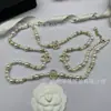 Cadena de Suéter de Perlas con Estrella de Diamantes Completos Letra Doble C de Alta Calidad para Mujer, Collar de Lujo Versátil, Venta al por Mayor