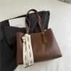 Bolsa Retrô de Grande Capacidade para Mulheres 2025 Nova Bolsa Tote da Moda para Estudantes Universitários Frequentarem Aula Ombro Único Roupa de Trabalho Bolsa Grande para Mulheres