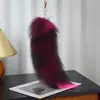 Cola de zorro de piel auténtica para llavero, colgante de bolso, accesorios para utilería de escenario, cosplay de piel auténtica