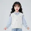 Conjunto de dos piezas estilo coreano estilo universitario para niños mayores: sudadera de manga larga y jeans casuales con estampado de estrellas, nueva colección primavera/otoño