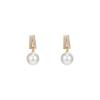 Aretes de Perlas con Aguja de Plata S925 y Diamantes, Simples, Compactos y Exquisitos, Estilo Popular de Moda, Aretes Suaves y Versátiles