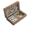 Caja de almacenamiento de joyería de madera, exquisita caja de joyería vintage para escritorio para anillos, collares, pendientes y accesorios para la mano