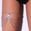 AliExpress moda multi-camada strass perna corrente personalizada strass simples perna ornamentos cadeia corpo acessórios feminino Cadeia da perna