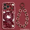 Pulsera de Gato Estampado de Leopardo Compatible con Funda de Teléfono Apple 17pm iPhone 15 Dibujo Animado Lindo 16 Transparente 18 Soporte 14
