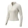 Camiseta de yoga deportiva de manga larga ajustada con media cremallera transfronteriza, camiseta de secado rápido, prenda ajustada para deportes al aire libre, running, fitness